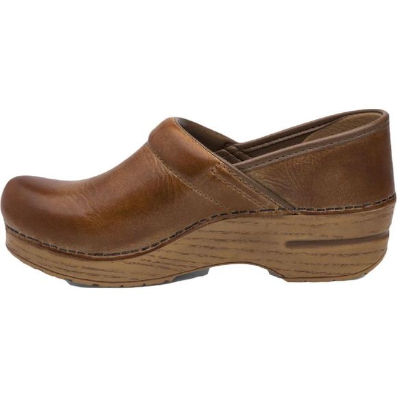 Dansko Womens Professional Distressed Tan Leather Slip On Clogs Shoes - Picture 2 of 4